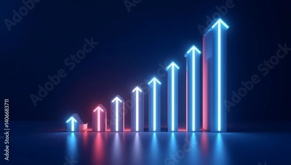 Fototapeta business graph with arrow