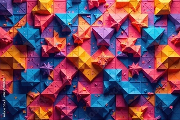 Fototapeta Abstract geometric shapes repeating seamlessly , design, intricate