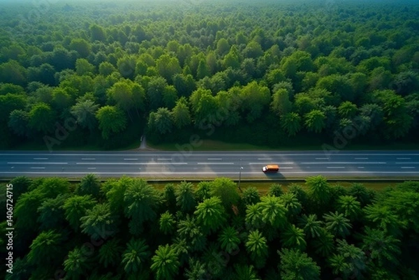 Fototapeta Highway Through Tropical Rainforest