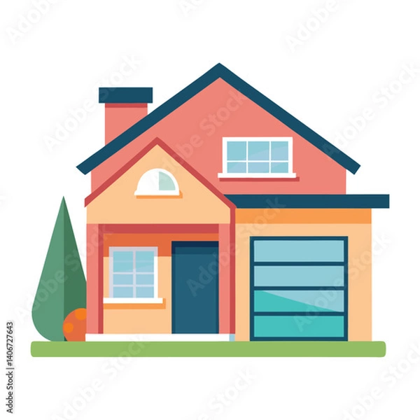 Fototapeta Cartoon house vector design illustration on white