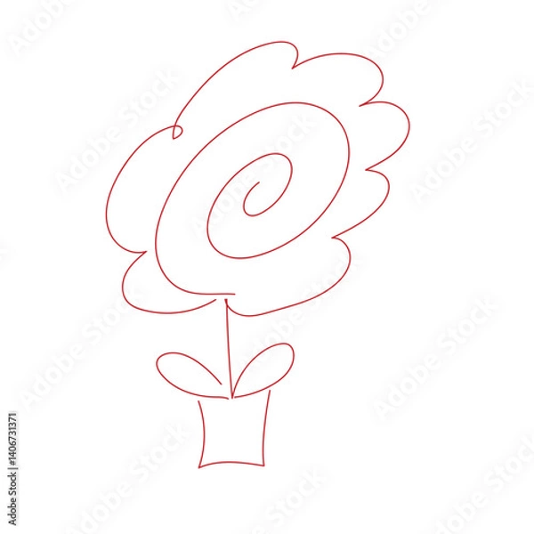 Fototapeta 手書きの赤はなまる