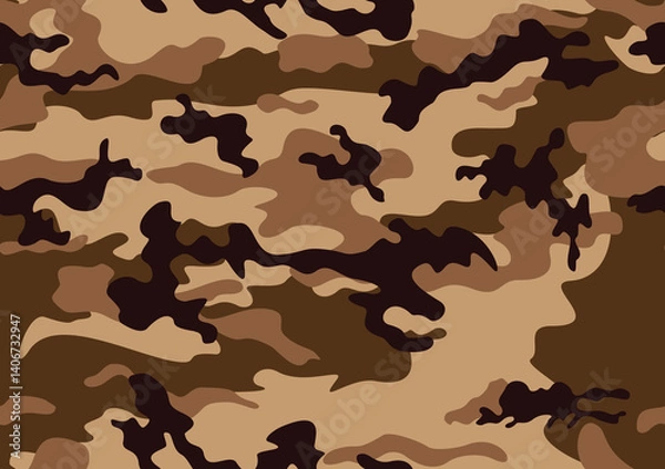 Obraz 
Military camouflage texture seamless pattern, desert modern background, vector illustration