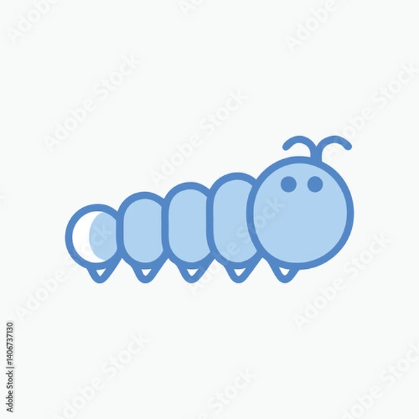 Fototapeta Caterpillar icon vector design, on white background