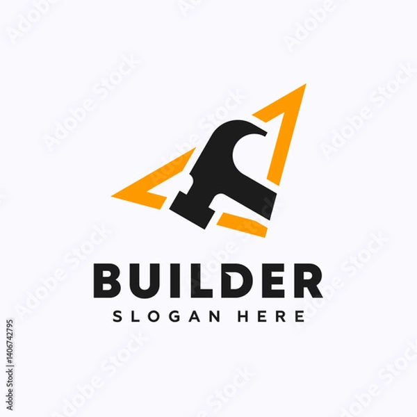 Obraz Hammer Logo Vector. Home Repair, and Building Logo Template