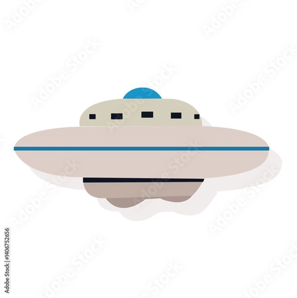 Fototapeta UFO Flying In Space Cartoon Vector Icon