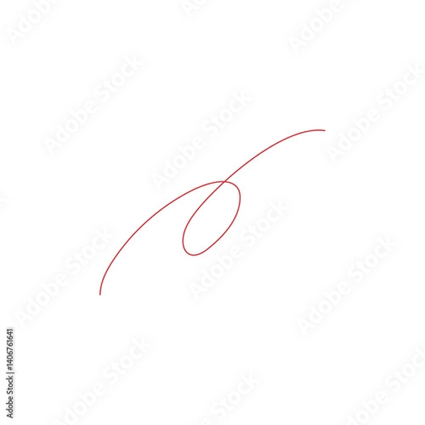 Fototapeta 赤ペン手書きのくるくる線