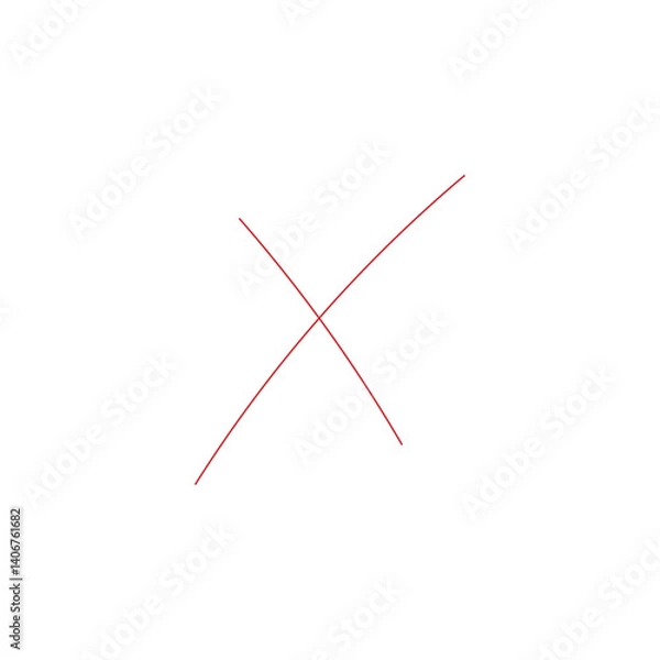 Fototapeta 赤ペン手書きのバツ