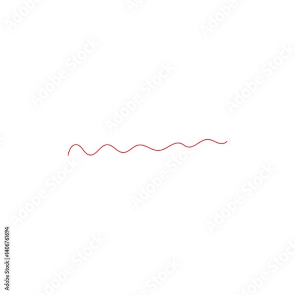 Fototapeta 赤ペン手書きの波線