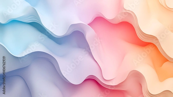 Fototapeta Gradient background in pastel light colors, soft and smooth abstract backdrop for design and branding