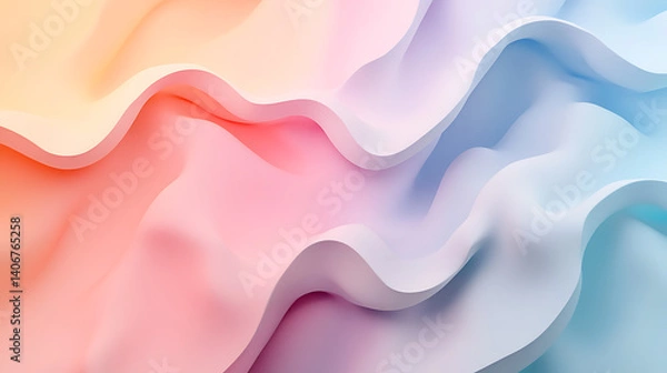Fototapeta Gradient background in pastel light colors, soft and smooth abstract backdrop for design and branding