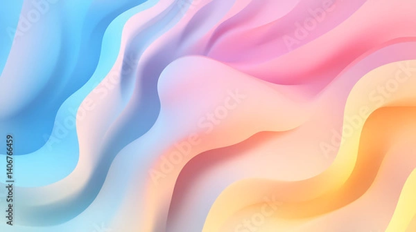 Obraz Gradient background in pastel light colors, soft and smooth abstract backdrop for design and branding
