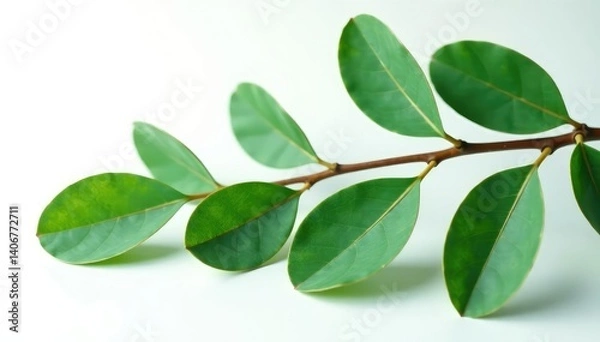 Obraz Eucalyptus branch with leaves isolated on white surface, tree, eucalyptus, greenery