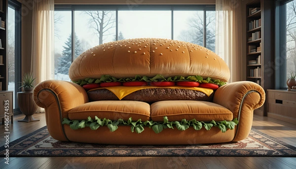 Obraz hamburger on the sofa