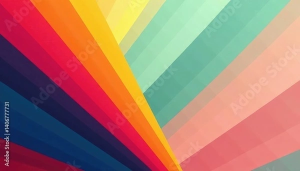 Obraz Geometric abstract design with bold lines and vibrant colors, design, contemporary design