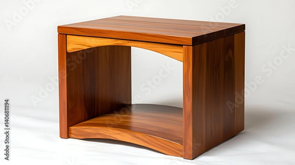Fototapeta A wooden table with a shelf underneath. Generated using AI.