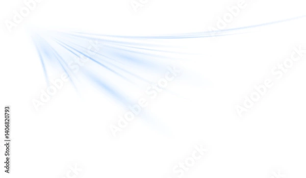 Fototapeta Blue wind PNG illustrating airflow or breeze. Shows air conditioner direction. Isolated transparent swirl or twirl effect in PNG format.	
