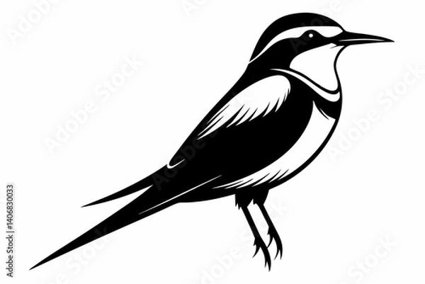 Obraz bee eater silhouette line art vector illustration