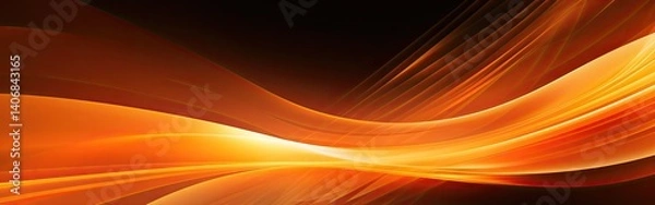 Fototapeta Dynamic orange abstract flow design