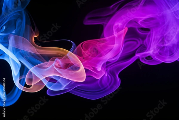 Obraz Colored smoke on a black background
