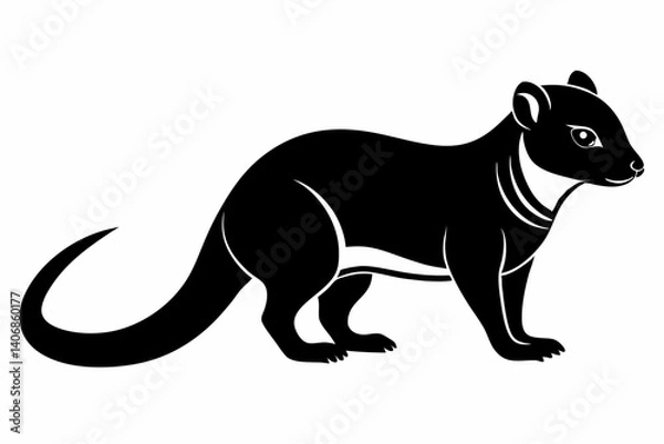 Fototapeta mongoose silhouette line art vector illustration