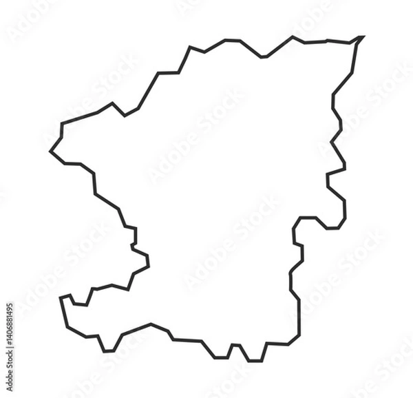 Fototapeta chandrapur District vector outline map illustration