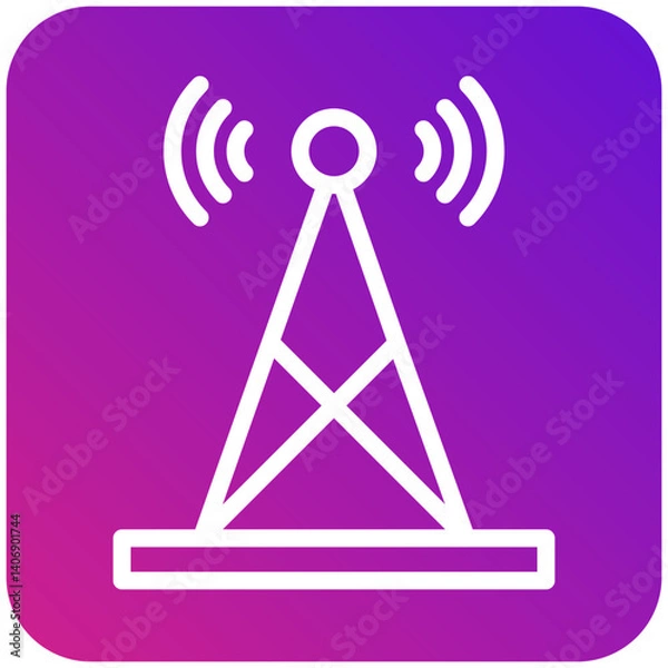 Fototapeta Signal tower Vector Icon Design Illustration