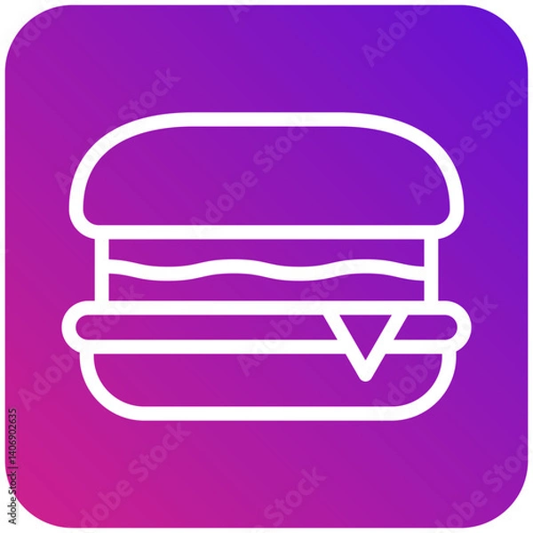 Fototapeta Hamburger Vector Icon Design Illustration