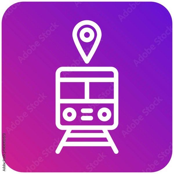 Fototapeta Train station Vector Icon Design Illustration