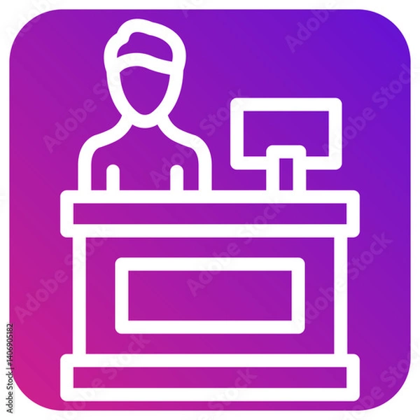 Fototapeta Check in desk Vector Icon Design Illustration