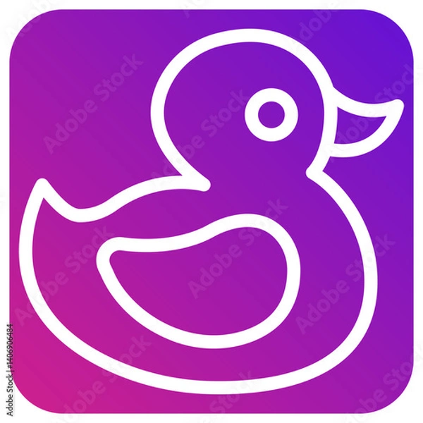 Fototapeta Rubber duck Vector Icon Design Illustration