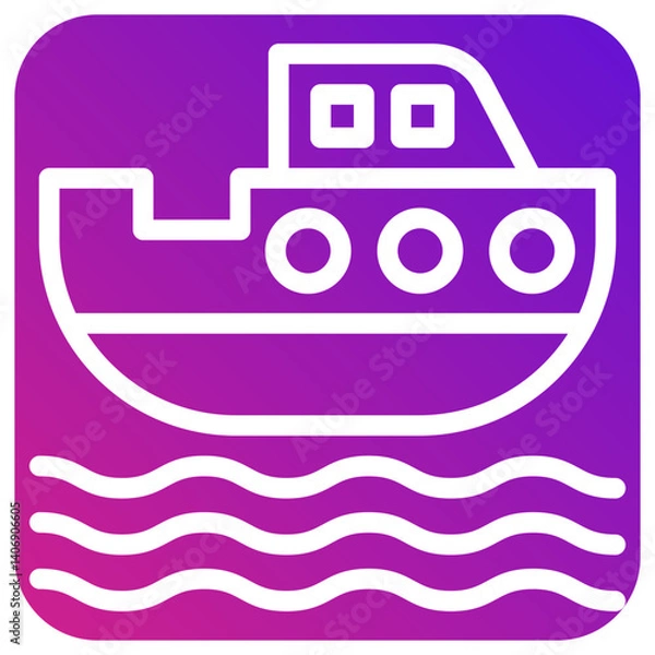 Fototapeta Boat Vector Icon Design Illustration