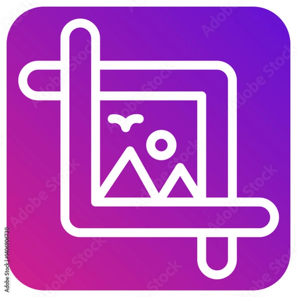 Fototapeta Crop tool Vector Icon Design Illustration