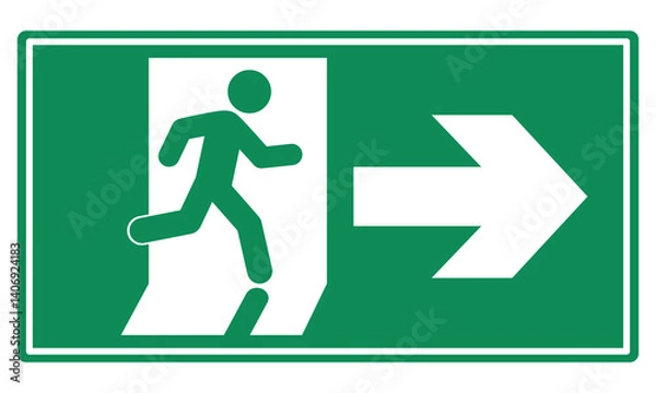 Obraz Exit sign. Emergency exit sign. Vector illustration design