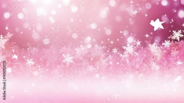 Fototapeta fuchsia pink snowflake background