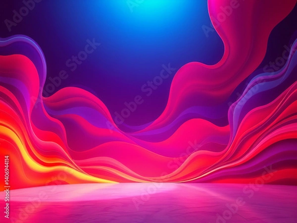 Obraz Abstract wavy pattern consisting of pink and blue background