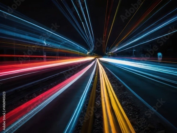 Obraz Speed light trail background