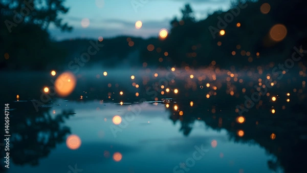 Fototapeta Magical Evening with Sparkling Lights