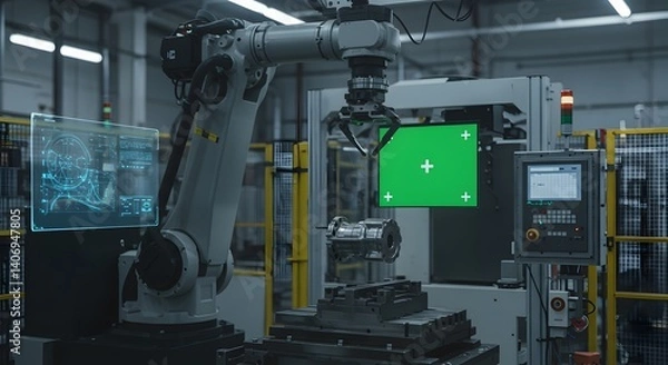 Obraz Robotic Arm Precision Manufacturing Utilizing Automated Production Line Systems