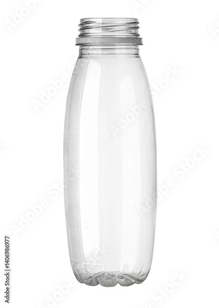 Obraz Empty plastic bottle standing on white background