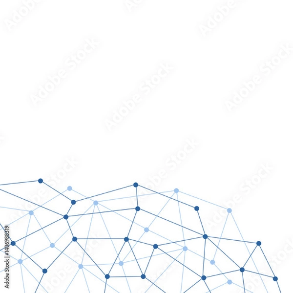 Fototapeta Network Connecting Dot Polygon Corner