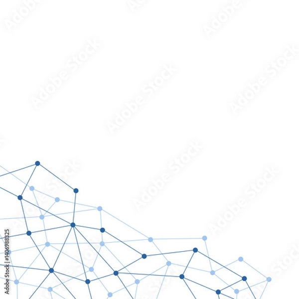 Fototapeta Network Connecting Dot Polygon Corner