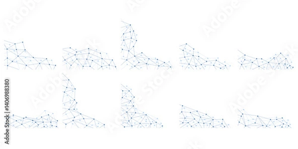 Fototapeta Network Connecting Dot Polygon Corner