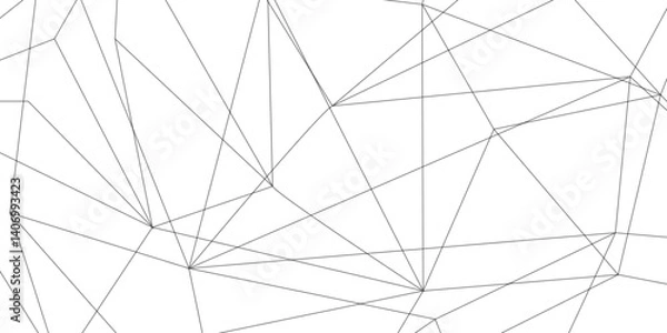 Fototapeta A beautiful Chaotic abstract line seamless pattern .Technology black illustration . Connected lines with dots .graphic background dots with connections for your design, illustration