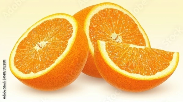 Fototapeta Fresh Orange Slices with Bright Color and Natural Texture Display