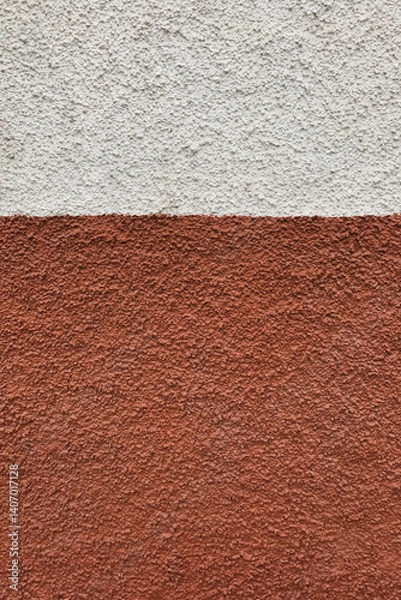 Fototapeta Textured Wall with White and Red Sections