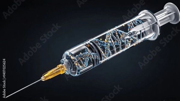 Obraz Futuristic syringe filled with artificial intelligence and digital circuits