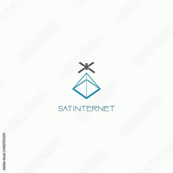 Fototapeta 
An illustration depicting a satellite above the Earth, in the form of a symbol and logo
