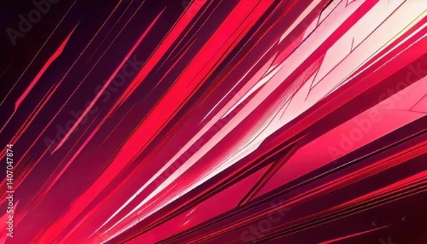 Fototapeta Dynamic CrimsonHued Anime Landscape with Expressive Action Elements, Boasting Vibrant Detailing and an Energetic Ambiance.