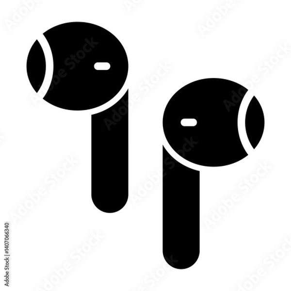 Obraz Ear Buds Vector Glyph Icon Design