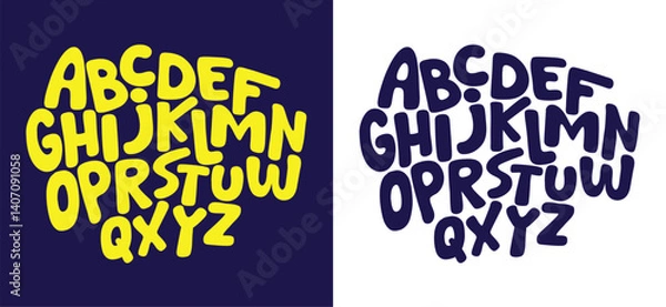 Obraz Vector hand drawn typeface in graffiti style.	